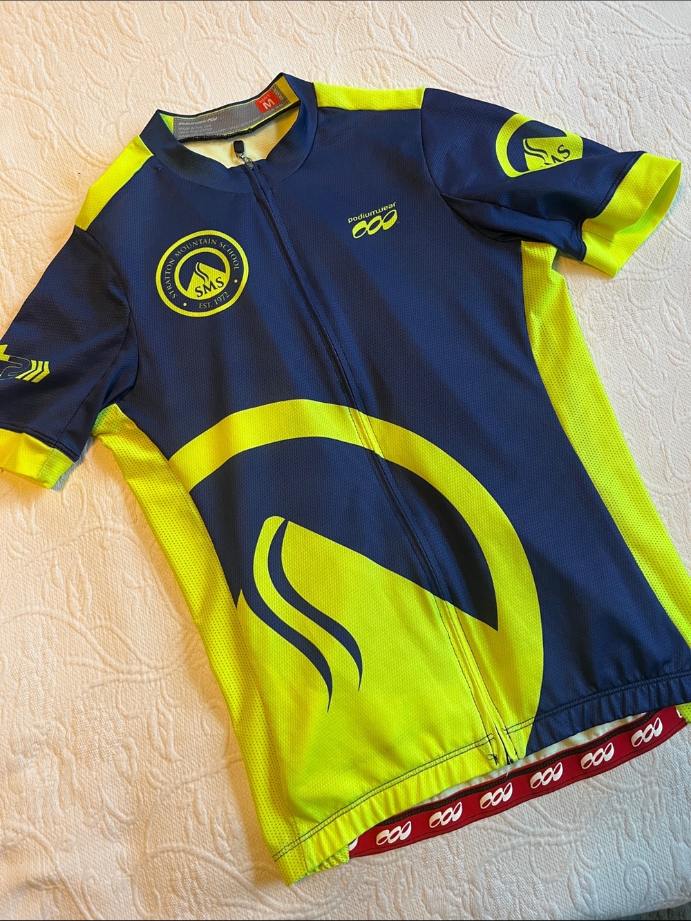 SMS Navy & High-Vis Yellow Cycling Jersey - Unbranded